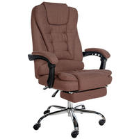 CHEFSESSEL Stoff braun - Chromfarben/Braun, Textil/Metall (67/115/68cm) - CLP