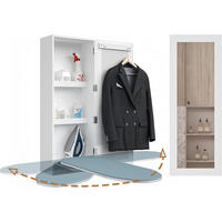 BÜGELBRETTSCHRANK DE-37976 mit Spiegel und Aufbewahrung Weiß - Weiß, Holzwerkstoff (95.5/21/35.5cm) - ComfortXL
