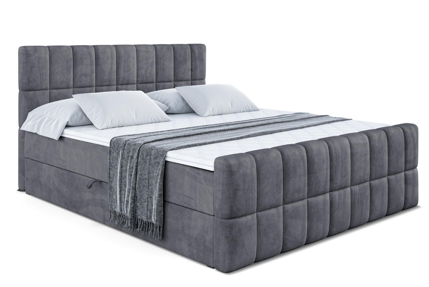 BOXBETT MIAMI-Z - 180x200 cm - H4 - Dunkelgrau - Dunkelgrau, Holzwerkstoff (180/200cm) - ALTDECOR