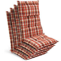 HOCHLEHNER Highlux HL 120x52x7cm Orange-Rot-Grün-Kariert (4tlg) - Grün, Textil (52/120cm) - Beautissu 