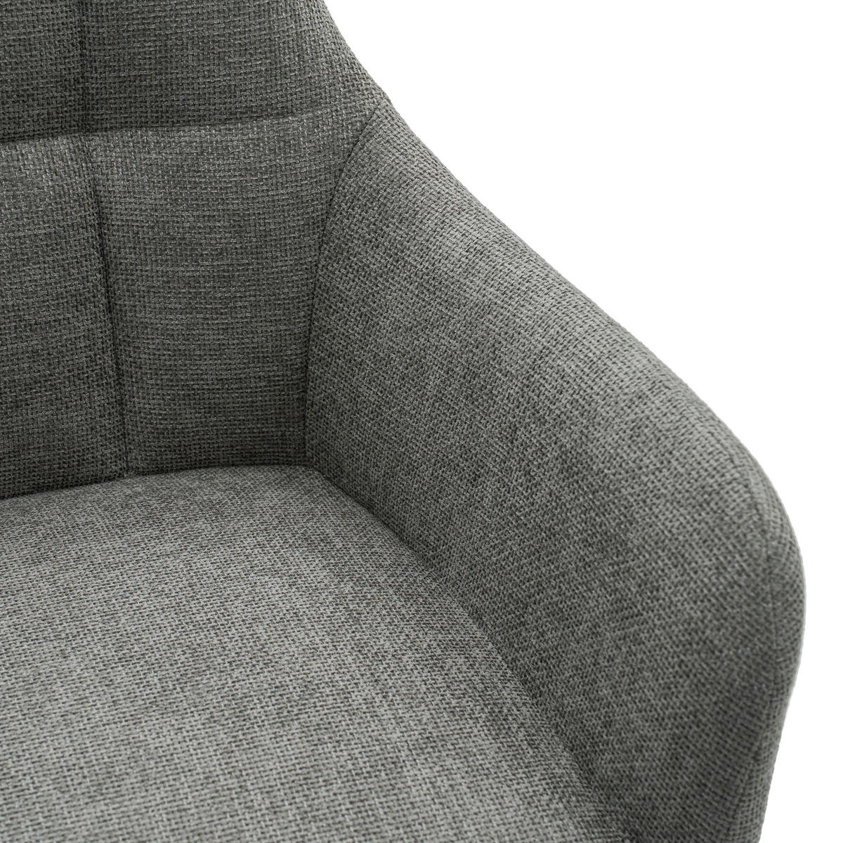 STUHL LUGANO drehbar gepolsterter mit Steppung - grau - Chenille - Schwarz/Grau, Textil/Metall (58/84/59cm) - NEW HOME