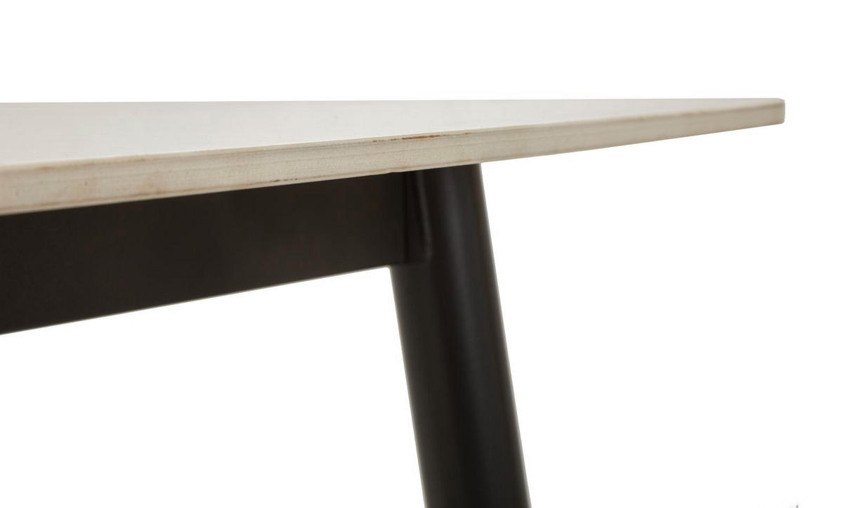 ESSTISCH Josh, schwarz und weiß, Metall und Keramik, 138 x 78 x 76 cm - Schwarz/Weiß, Keramik/Metall (78/138/76cm) - Mauro Ferretti