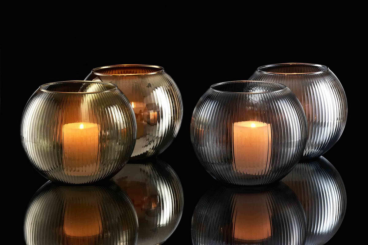 WINDLICHTER Elysia altgold ø 19 cm 4er Set - Gelb/Goldfarben, Glas (19/16/19cm) - Ritzenhoff Breker