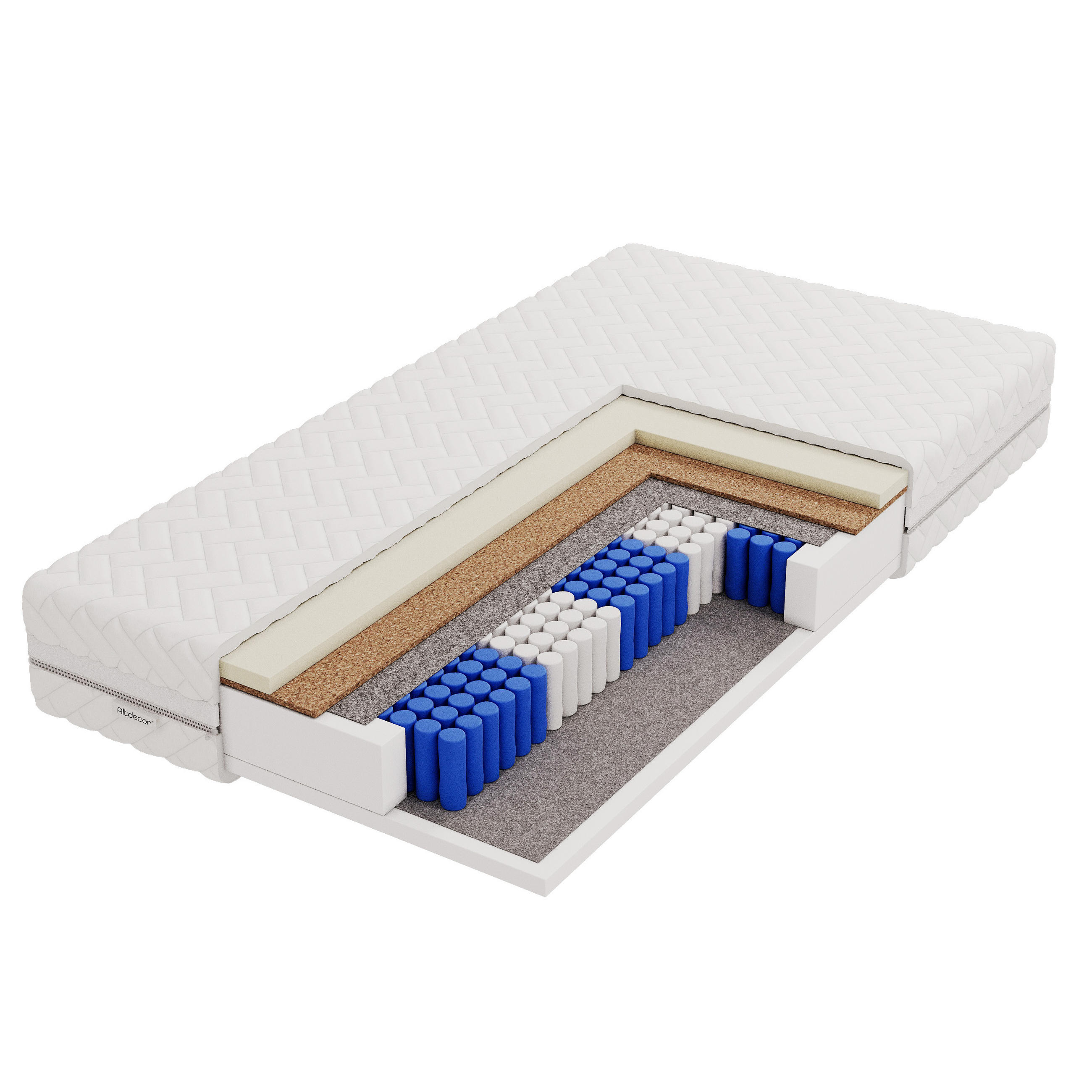 MATRATZE 140x200 Härtegrad H3 & H4 - 20 cm Taschenfederkernmatratze Bett Matratzen LAVELA - Weiß, Kunststoff (140/200cm) - ALTDECOR