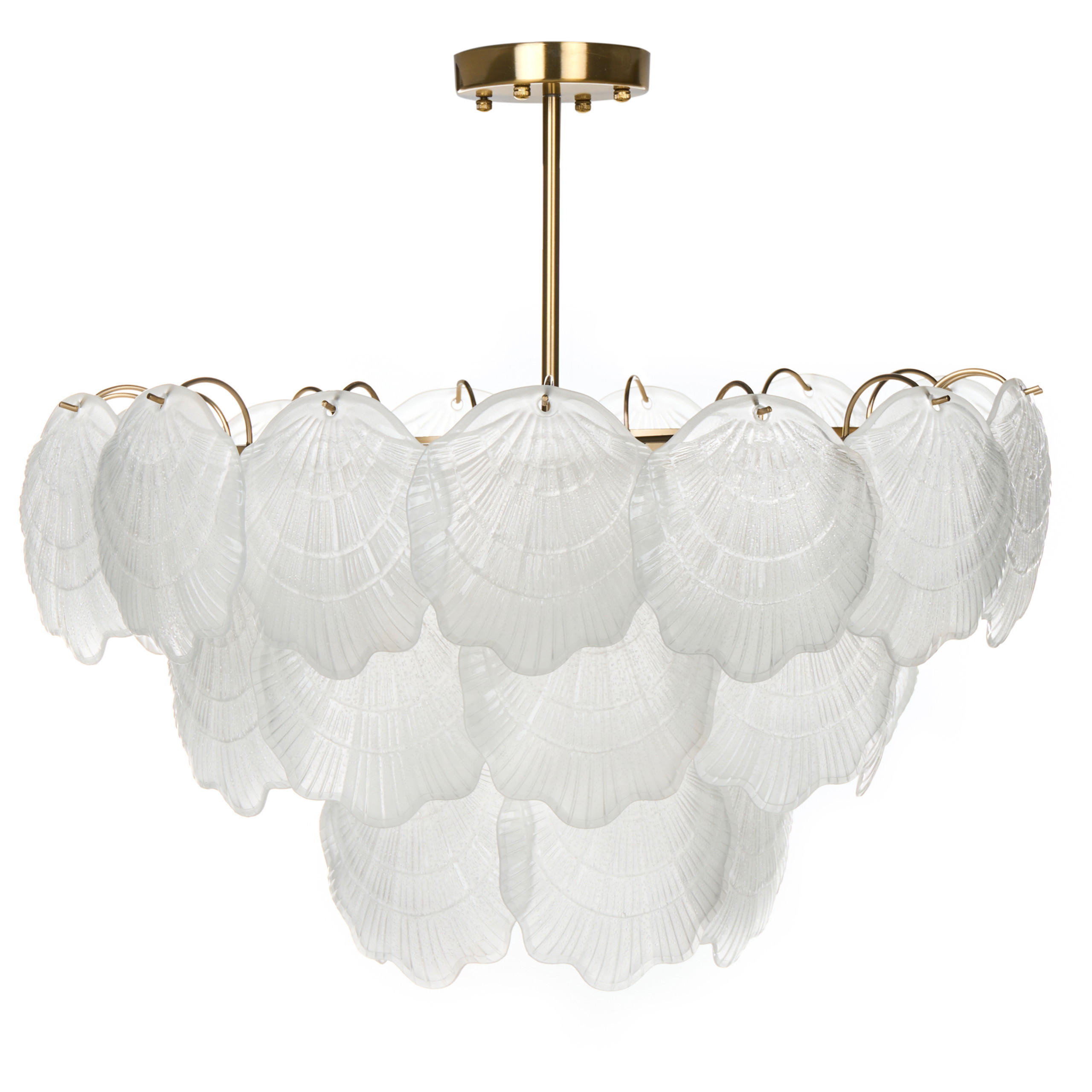 KRONLEUCHTER Glas Messing Caplina - Transparent/Messingfarben, Glas (60/60/65cm) - Beliani