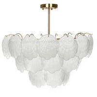 KRONLEUCHTER Glas Messing Caplina - Transparent/Messingfarben, Glas (60/60/65cm) - Beliani