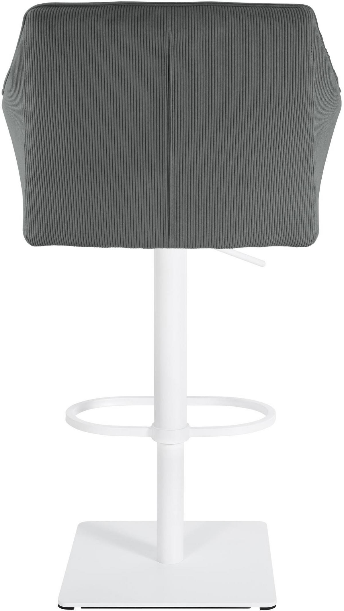 BARHOCKER Cord Grau - Weiß/Grau, Textil/Metall (64/88/45cm) - CLP