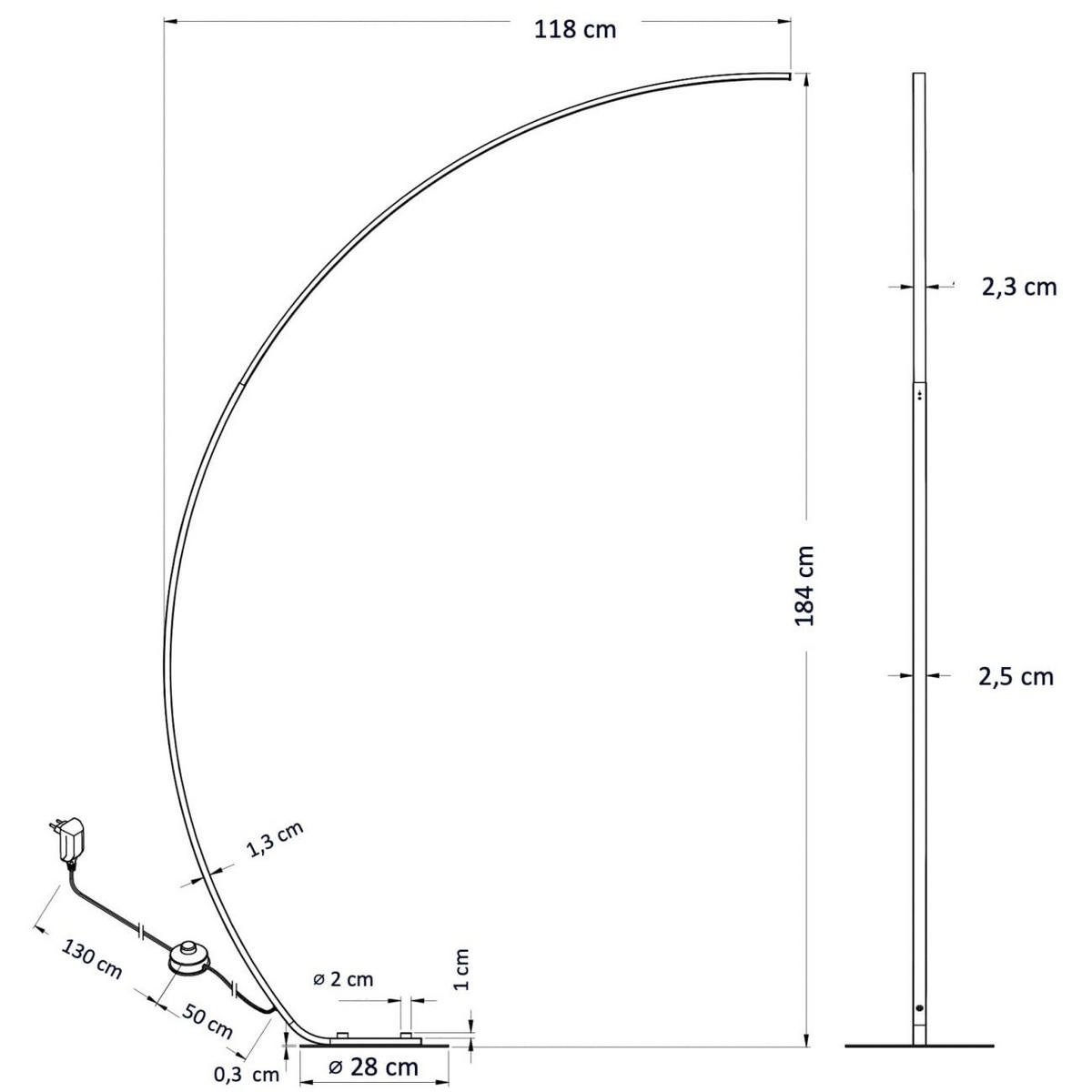 STEHLEUCHTE Thalia, Gold / Messing, 184cm - Goldfarben, Metall (184/118/184cm) - KOSILUM
