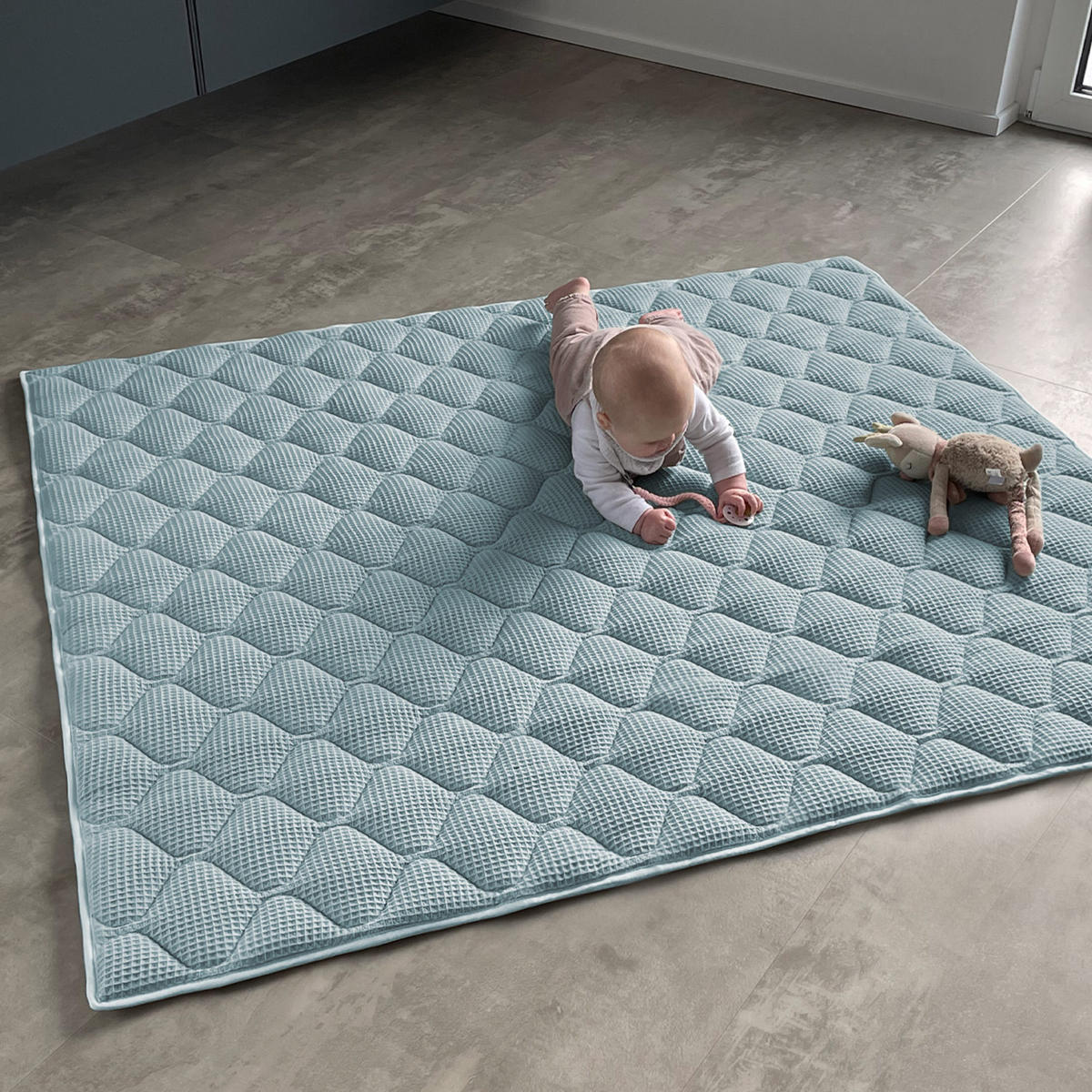 KRABBELDECKE 130x150cm Hellblau - Hellblau, Textil (130/150cm) - Sanosoft