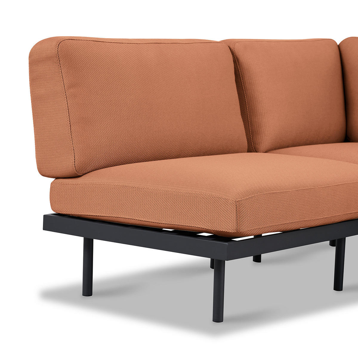 OUTDOOR-ECKSOFA - Rosa, Textil/Metall (172/80/172cm) - home24