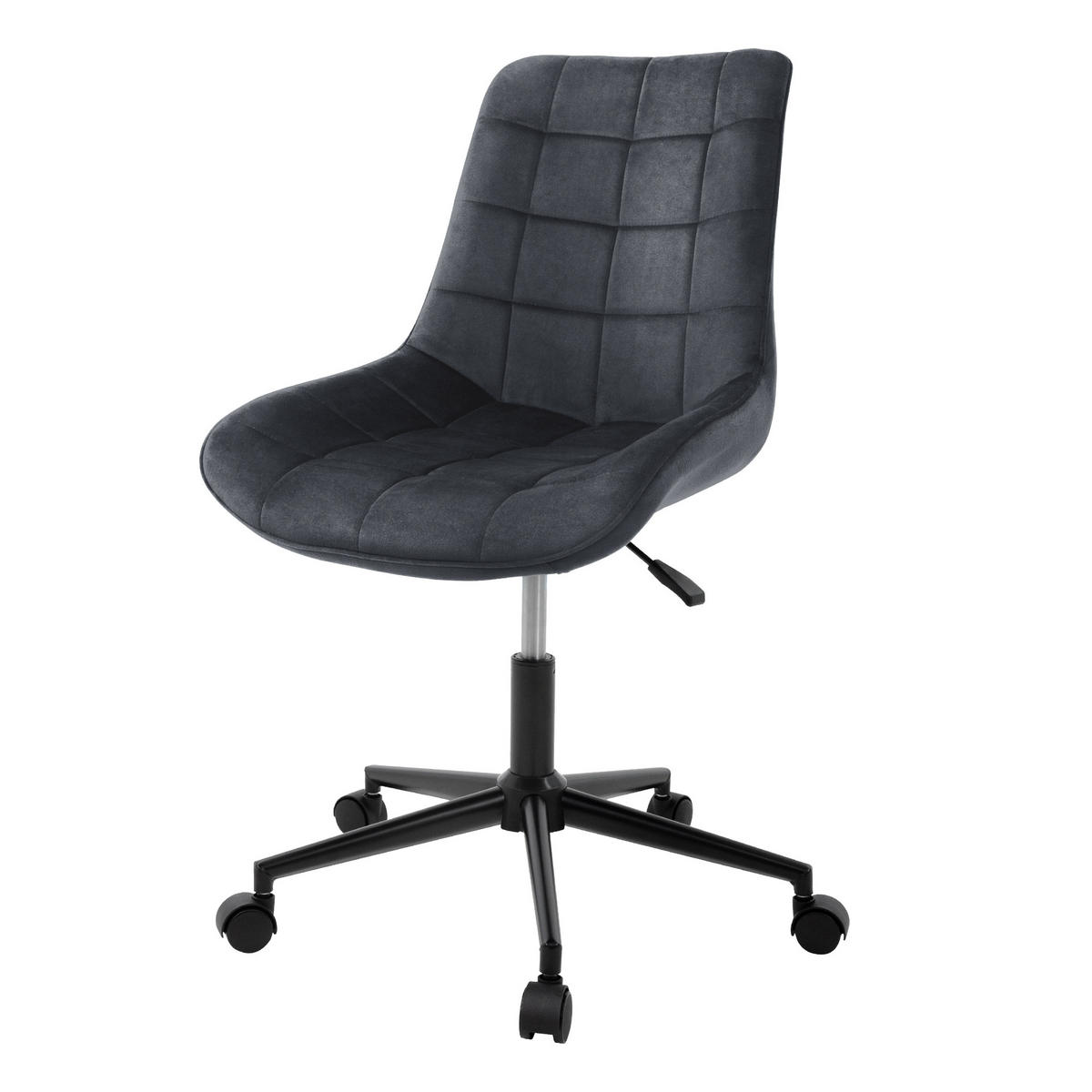 BÜROSTUHL Samt grau - Grau, Metall (53/97/60cm) - ML-DESIGN