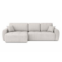 ECKSOFA Mit Schlaffunktion Und Bettkasten L-Form Ivo L, Cordstoff Poso, Beige, Links - Beige, Holz (250/142cm) - Kaiser Möbel