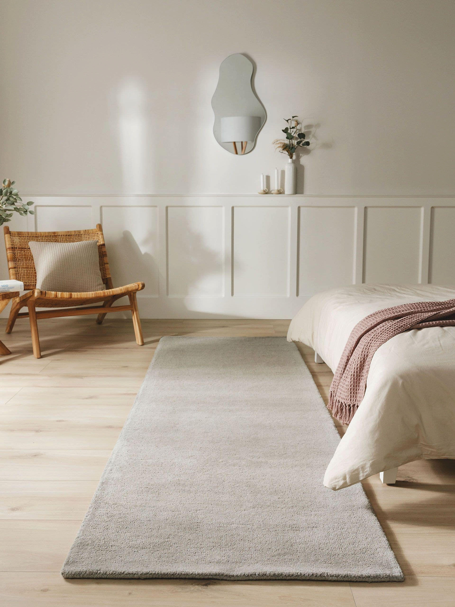 WOLLTEPPICH-LÄUFER Bent Grau 70x200 cm - Grau, Textil (70/200cm) - benuta Nest