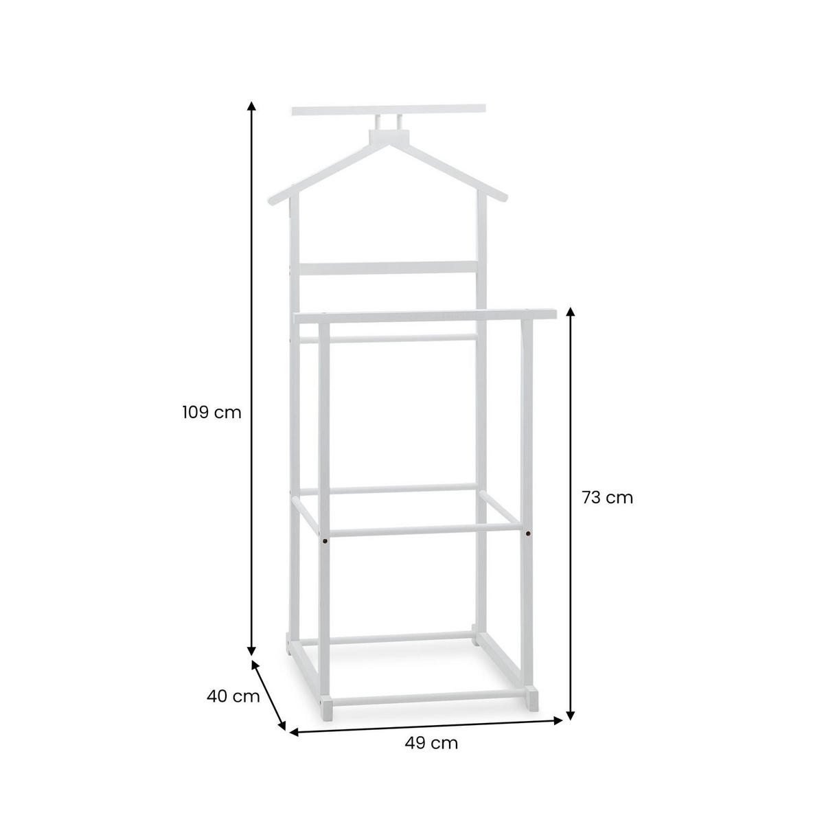 HERRENDIENER KANNA - Weiß, Holz (49/109/40cm) - IDIMEX
