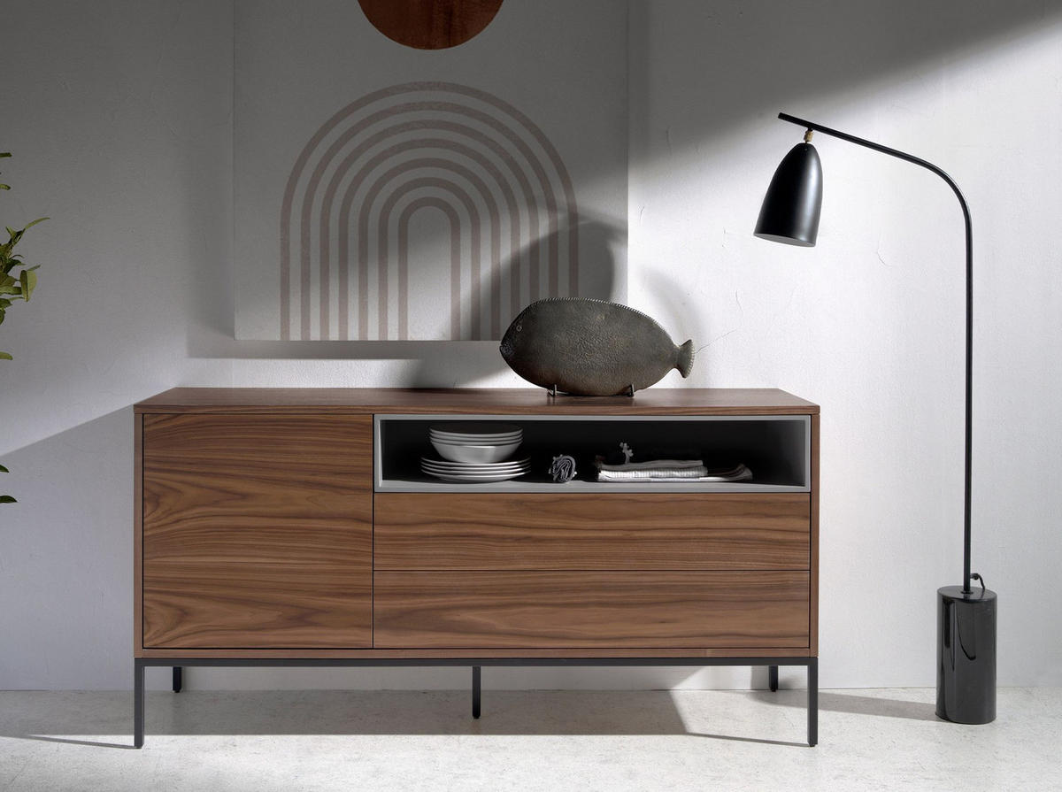 STELEUCHTE Stehleuchte aus schwarzem Marmor und schwarzem Stahl 62/15/147 cm - Schwarz, Metall (15/62/147cm) - ANGEL CERDA