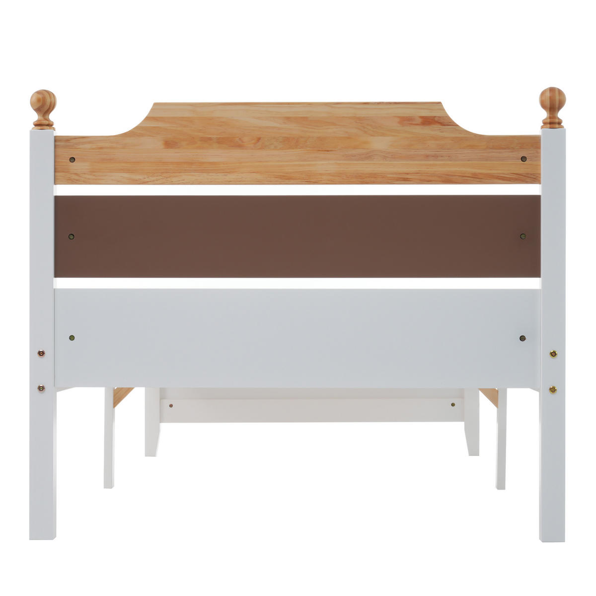 BETT 90/200 cm DE-04166, Kopf- und Fußteil und mit telfuß, in Weiß - Weiß, Holz/Holzwerkstoff (90/200cm) - ComfortXL