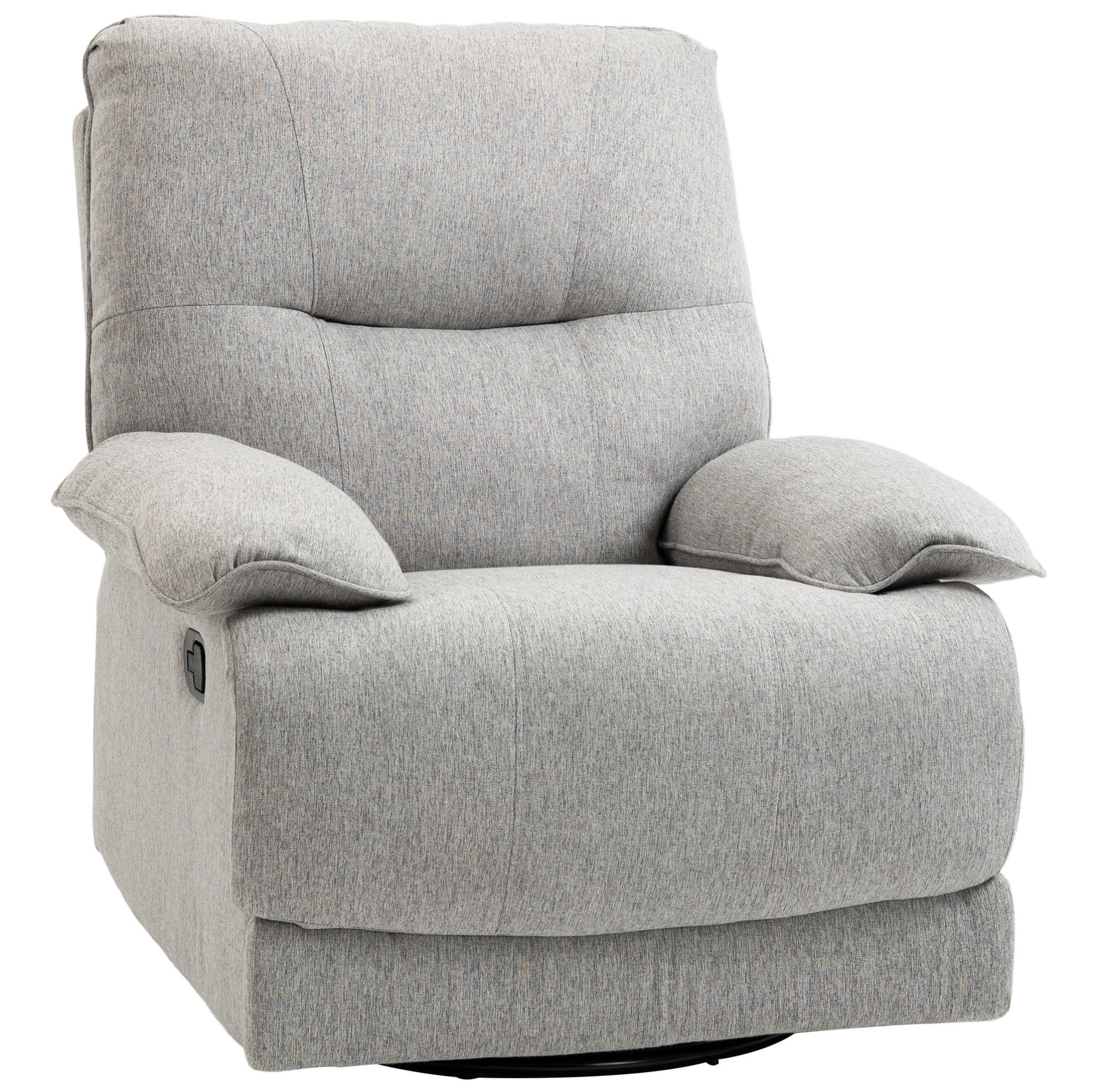 RELAXSESSEL mit Liegefunktion bis 150°, Fußstütze Stoff Leinenoptik 89/98/101 cm Hellgrau - Hellgrau, Textil (98/101/89cm) - Redom