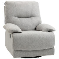 RELAXSESSEL mit Liegefunktion bis 150°, Fußstütze Stoff Leinenoptik 89/98/101 cm Hellgrau - Hellgrau, Textil (98/101/89cm) - Redom