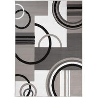 TEPPICH MAYA Grau Geometrisch Kreise Vierecke 300/400 cm - Grau, Textil (300/400cm) - Tapiso