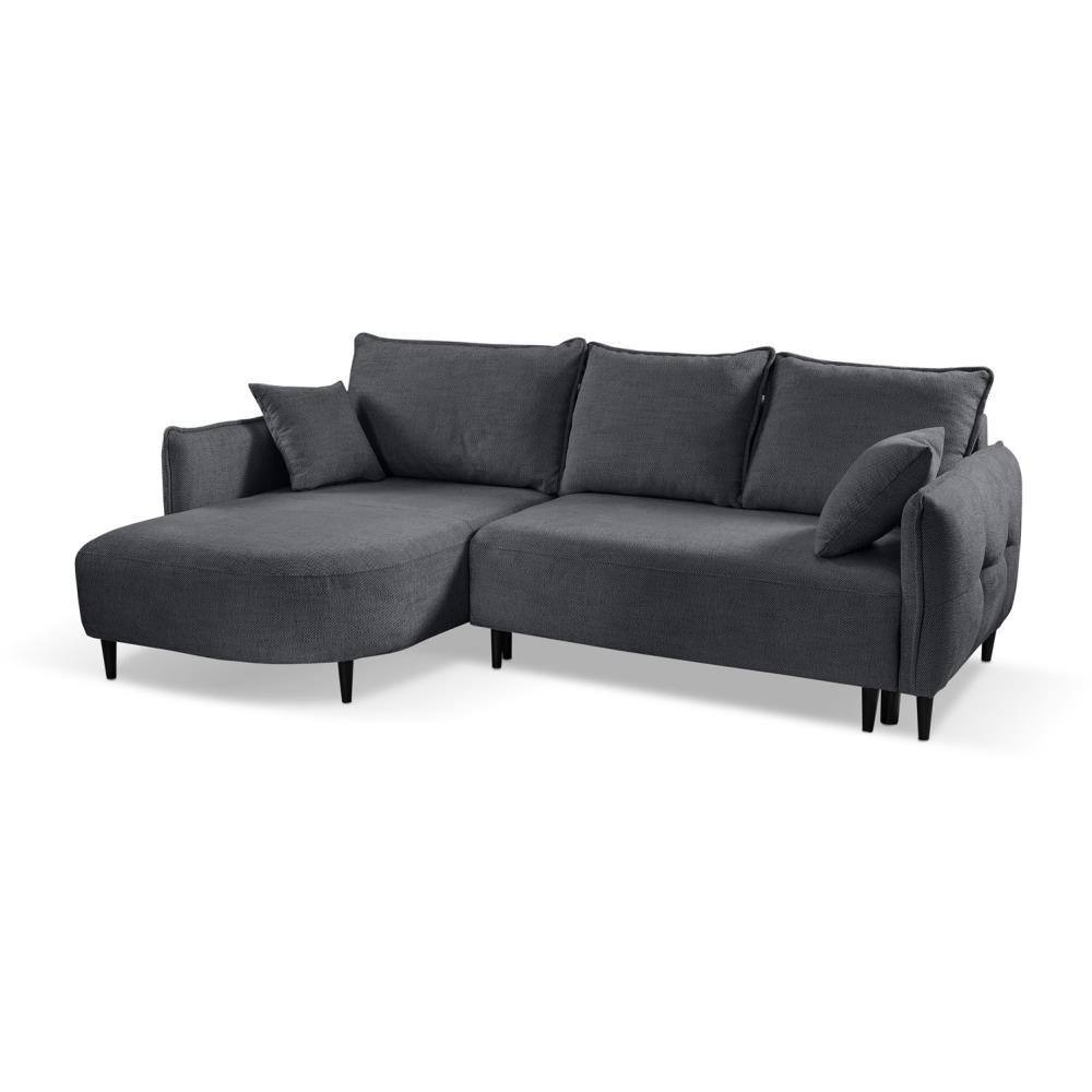Thumbnail - Beautysofa Eckschlafsofa, Dunkelgrau, Textil, L-Form,L-Form, 244x165 cm, Wohnzimmer, Sofas & Couches, Wohnlandschaften, ...