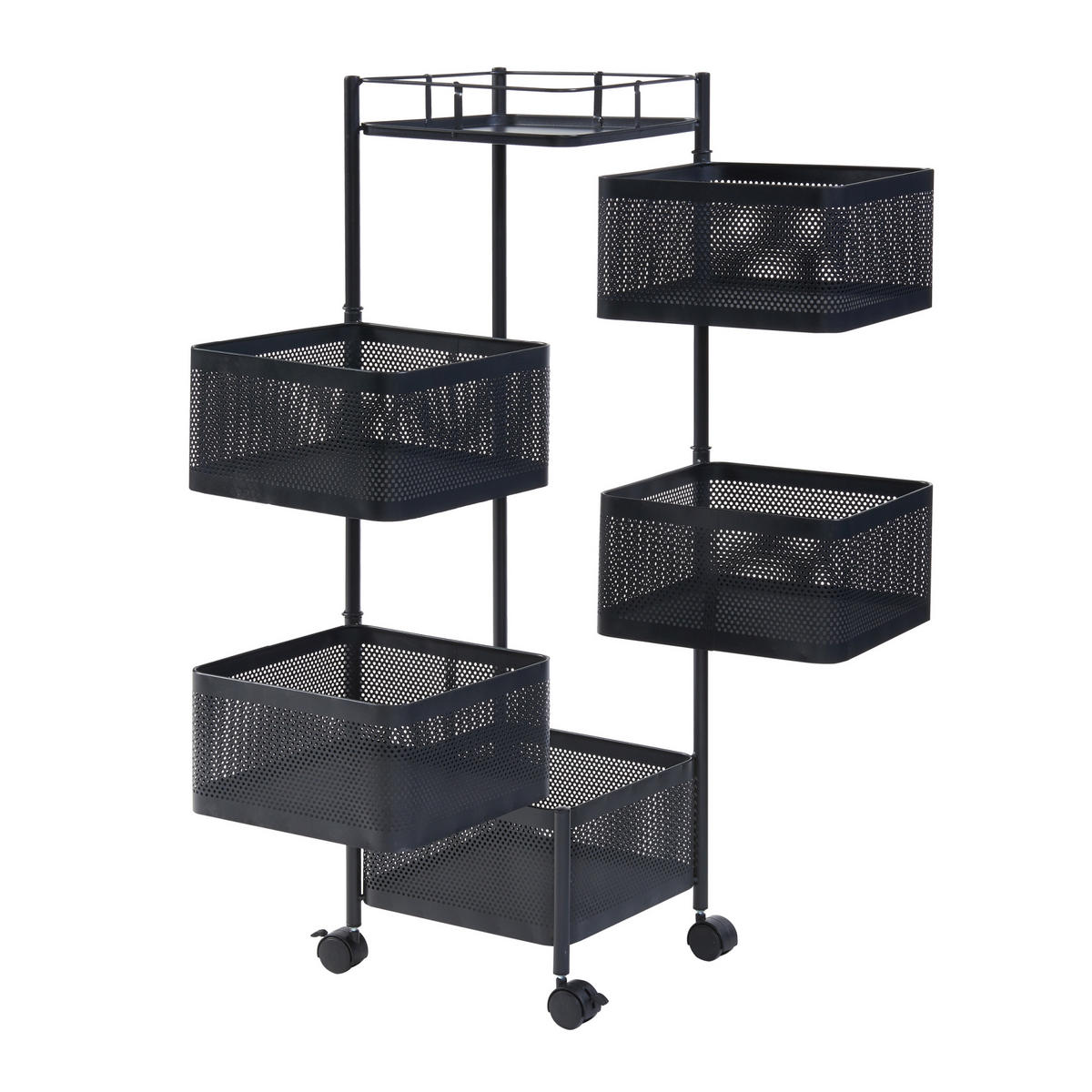 ROLLWAGEN Sunndal - Schwarz, Metall (27/94.5/27cm) - [en.casa]
