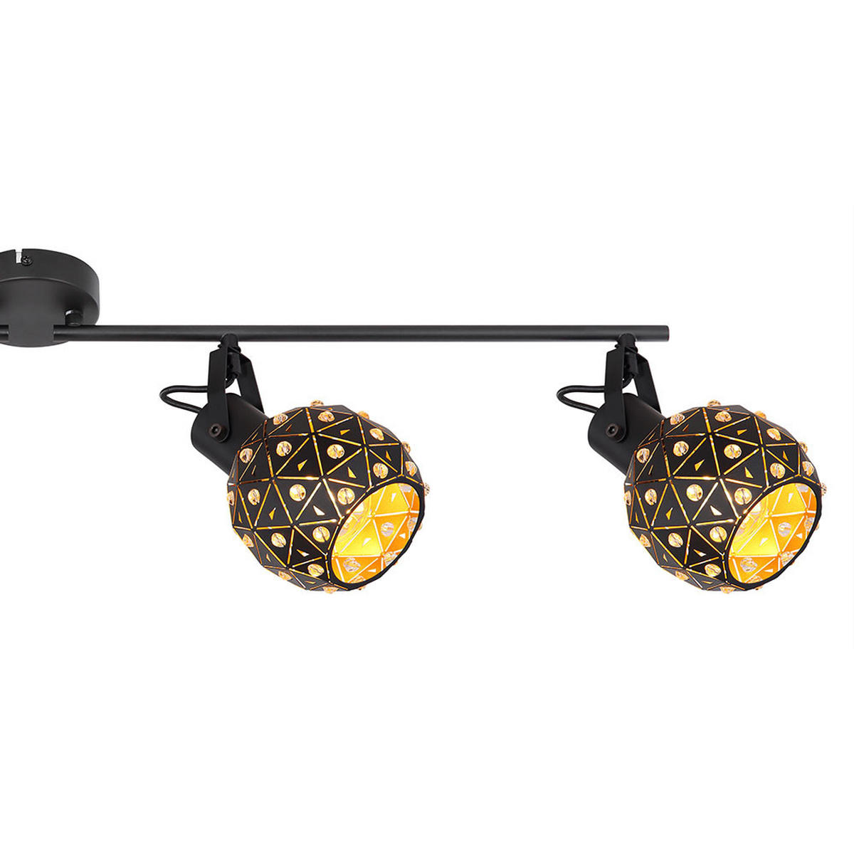 DECKENLEUCHTE Metall Schwarz 4 flammig - Schwarz, Glas (90/12/26cm) - Globo Lighting