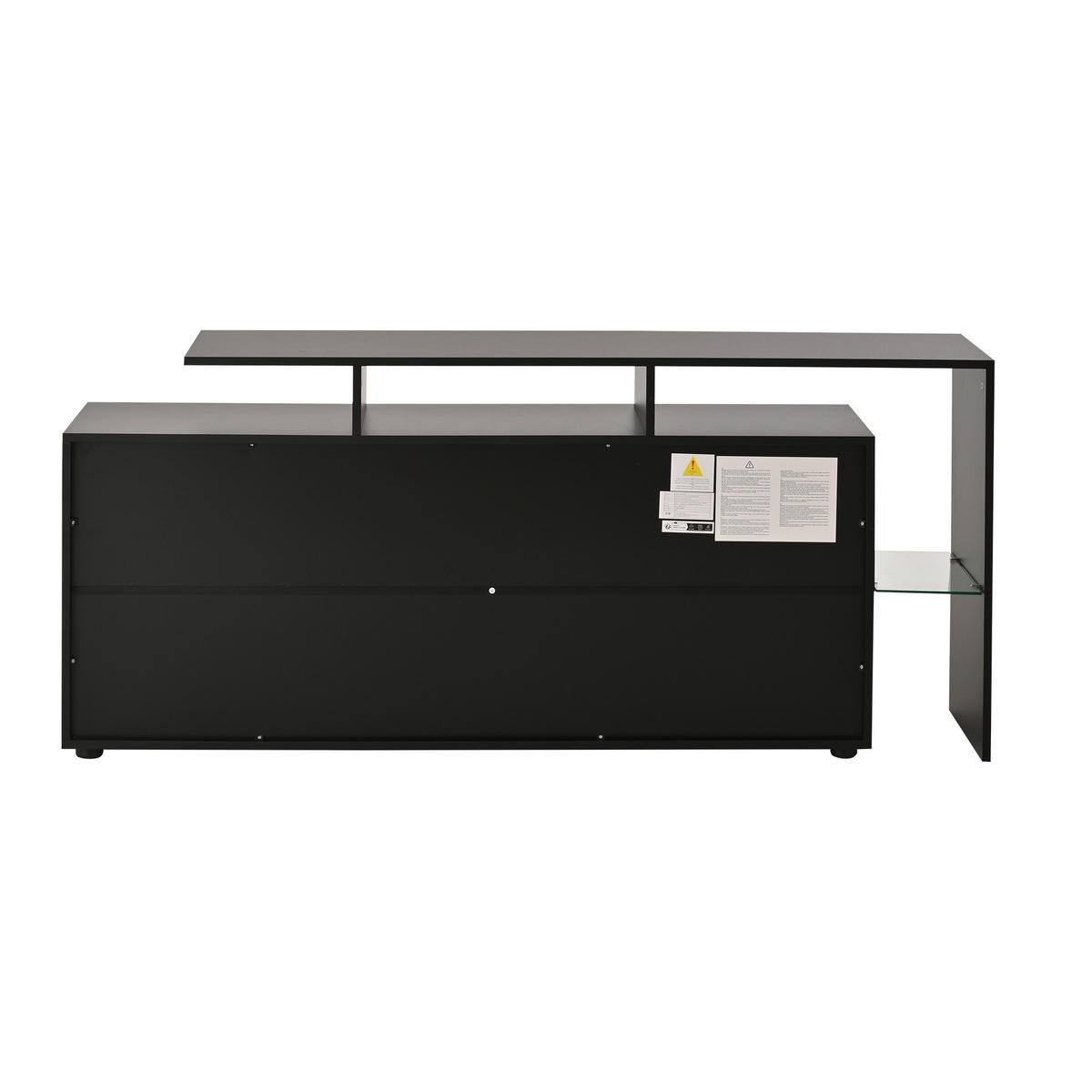 SIDEBOARD LED Schwarz Hochglanz Mehrzweckschrank Stauraum - Schwarz, Holzwerkstoff (35/70/160cm) - FLIEKS