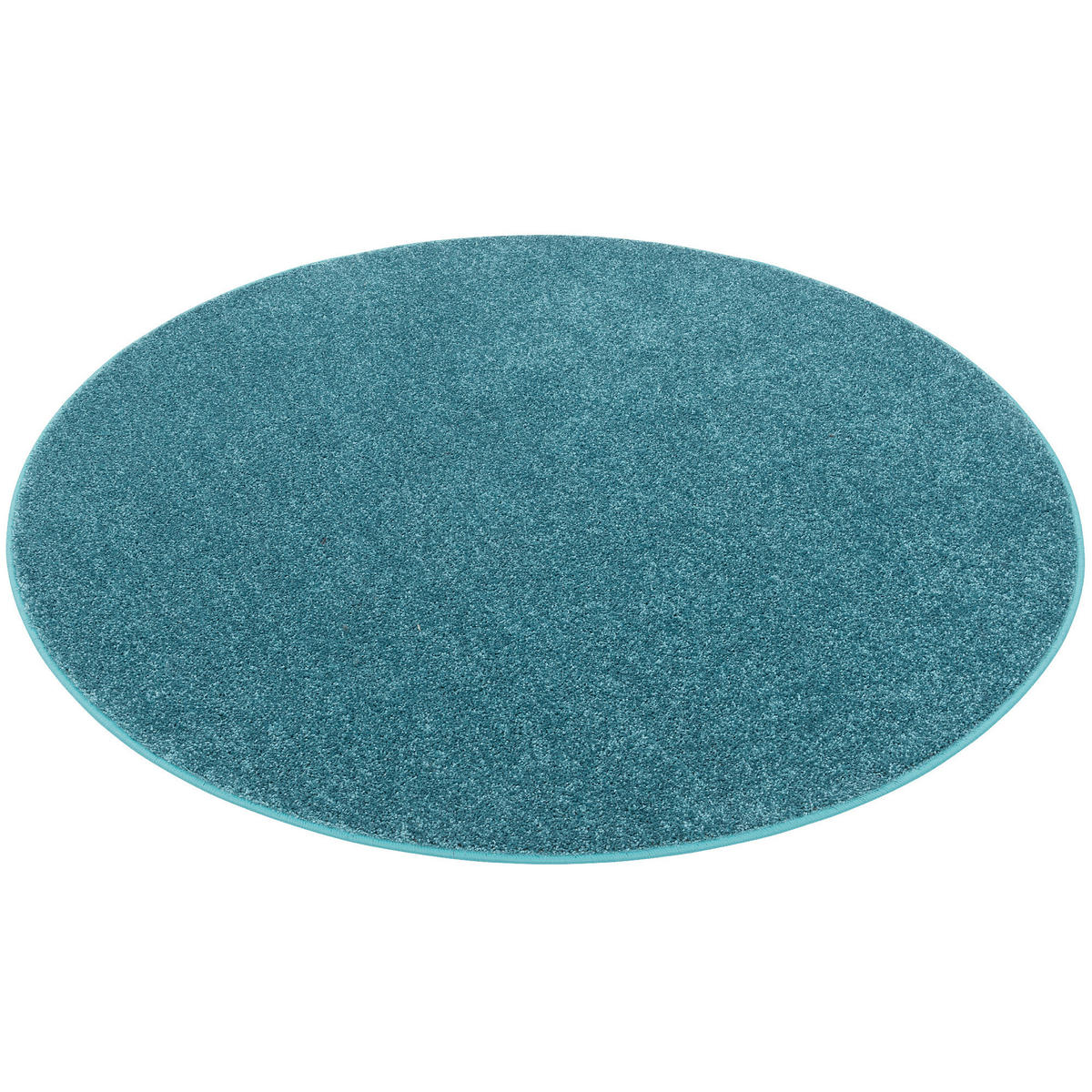 HOCHFLOR VELOURS TEPPICH COTTAGE RUND - Petrol, Textil (160/160cm) - Snapstyle