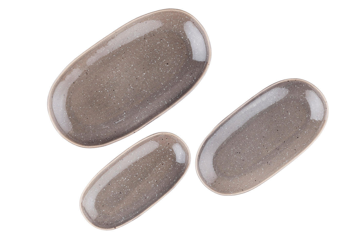 SERVIERPLATTEN Stellar - 3er-Set - Betongrau - Grau, Keramik (1/1/1cm) - Björn