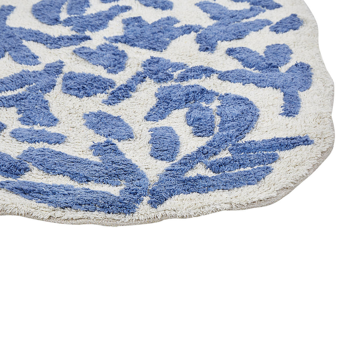 BADEMATTE Blau 60 x 90 cm Derik - Blau/Weiß, Textil (60/90cm) - Beliani