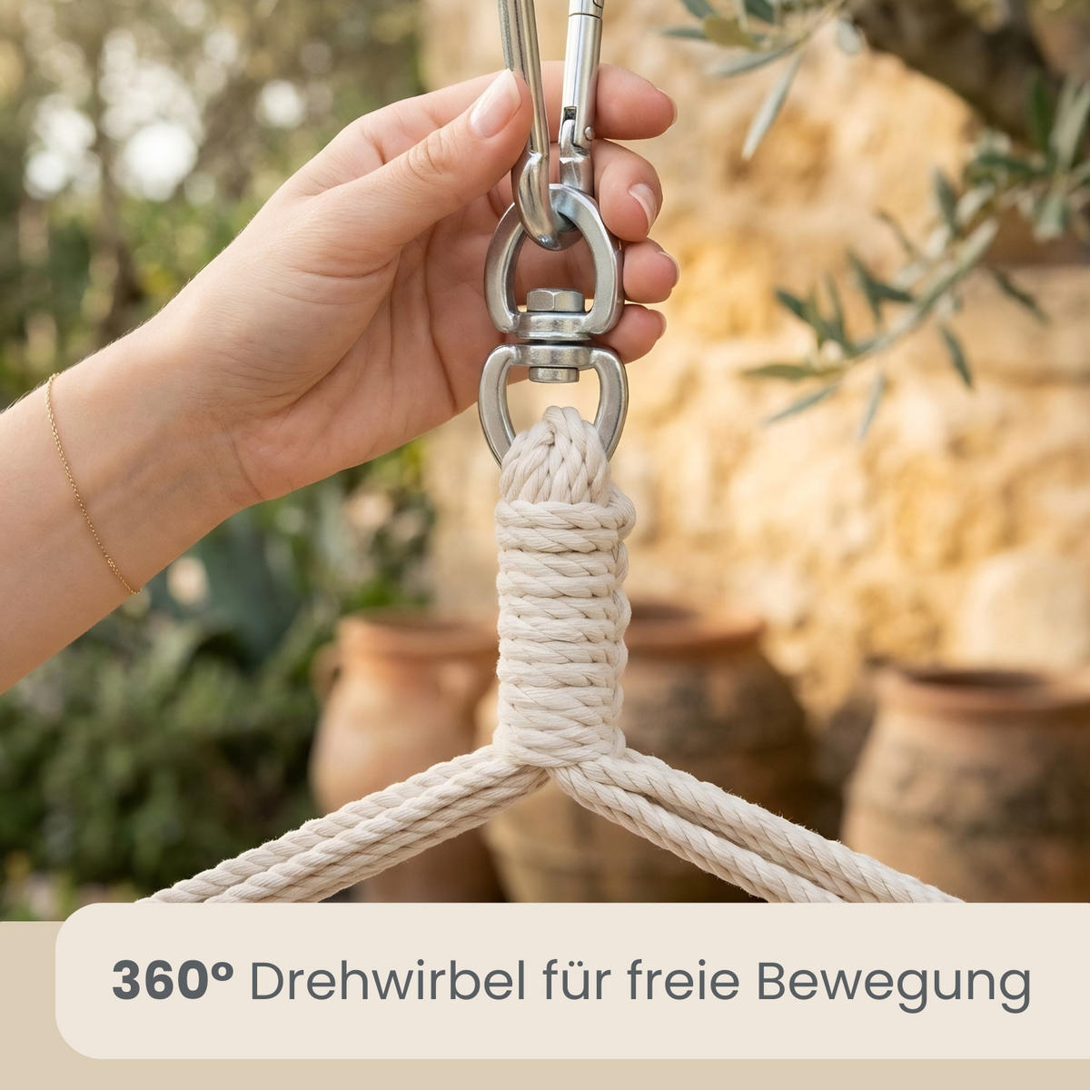 XXL HÄNGESESSEL 185/130 cm Belastbar bis 150 kg Multicolor - Braun, Textil (130/155/185cm) - Amanka