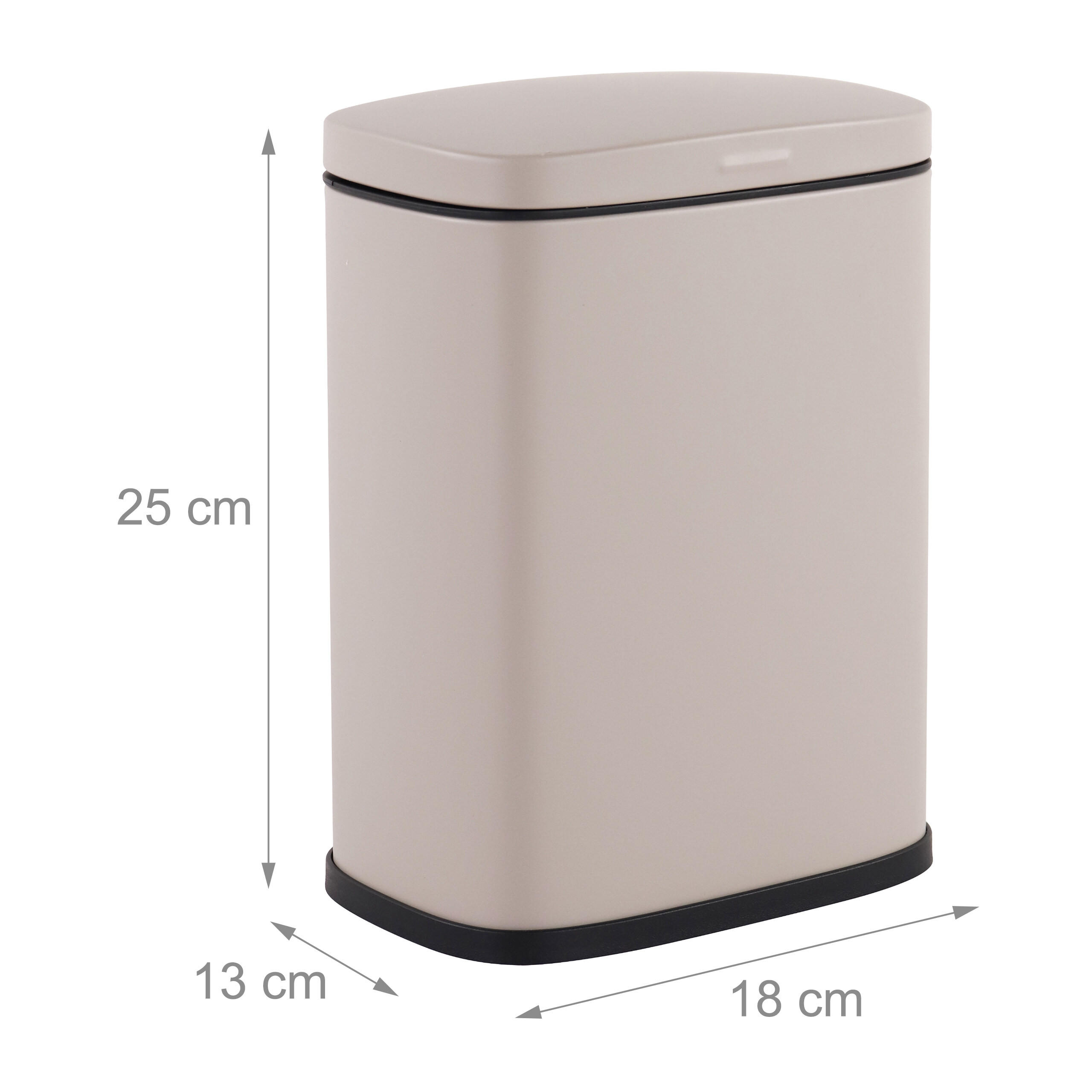 Thumbnail - Relaxdays Kosmetikeimer, Beige, Metall, Kunststoff, Rechteckig, 18x25x15 cm, Badaccessoires, Waschplatzzubehör, Kosmetik...