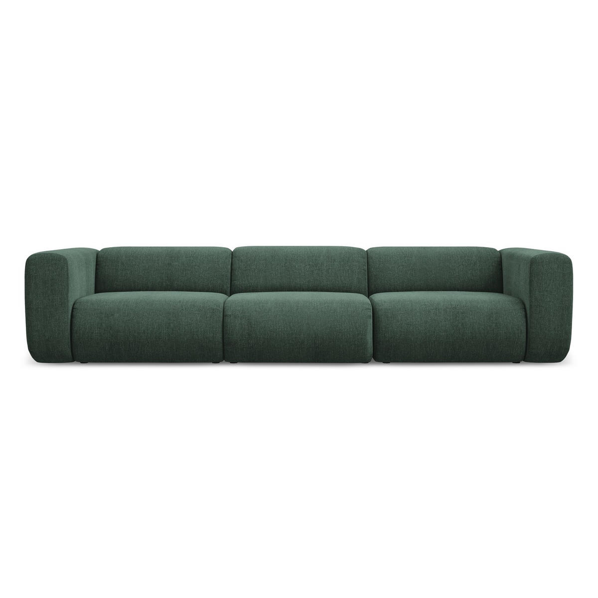 4-SITZER-SOFA Chenille Stoff Grün - Schwarz/Grün, Kunststoff/Textil (319/70/89cm) - LaMiaSofa