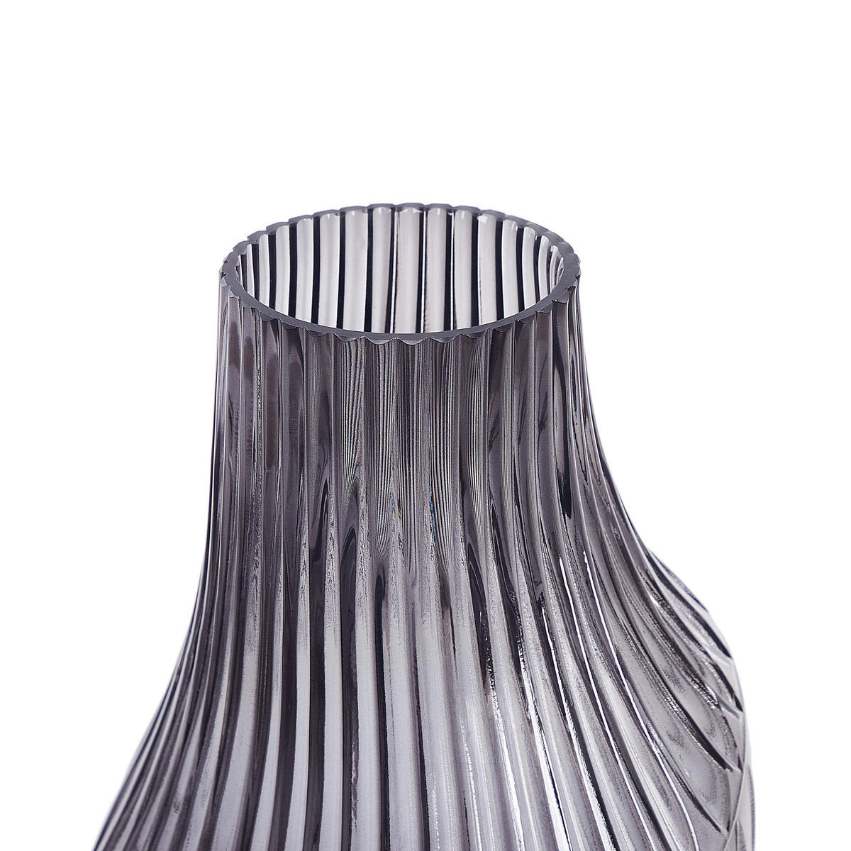 BLUMENVASE Glas grau Myrsina - Grau, Glas (36cm) - Beliani
