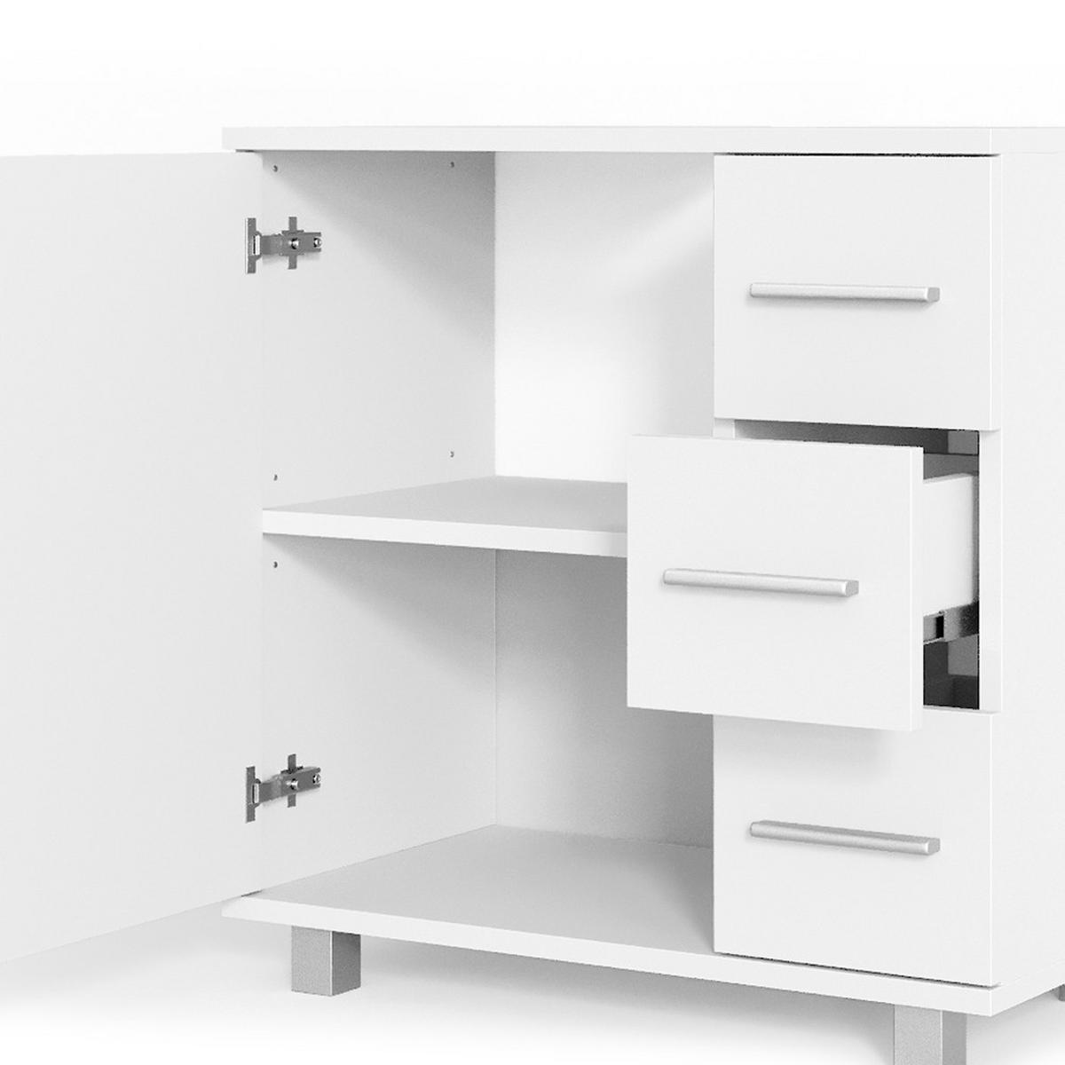 WASCHBECKENUNTERSCHRANK Ilias Weiß 60 x 60 cm - Weiß, Holzwerkstoff (60/60.8/33cm) - Vicco