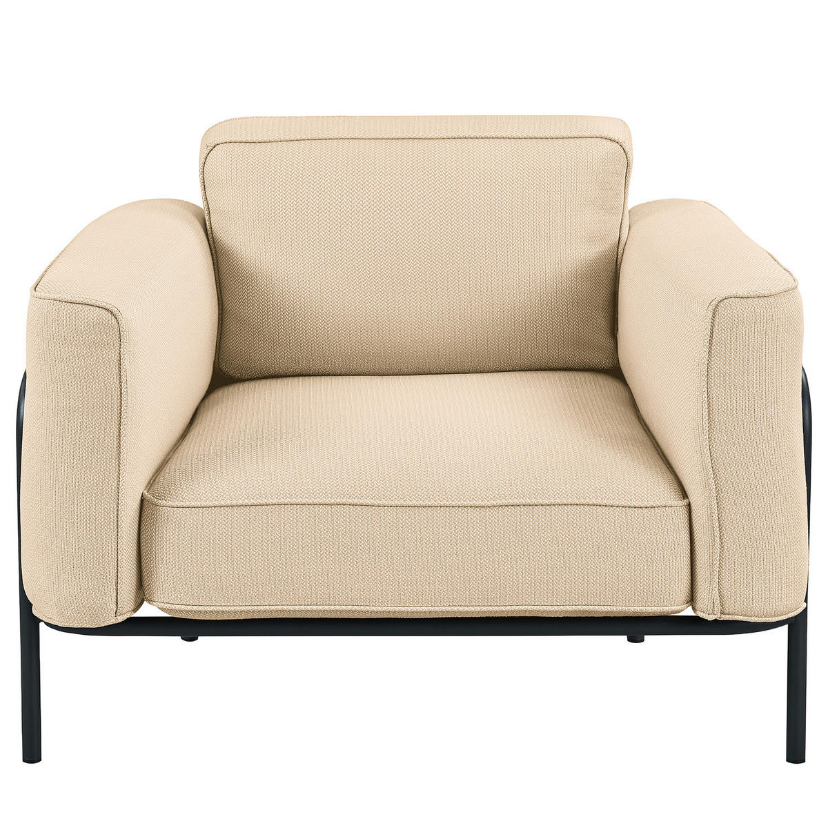 OUTDOOR-SESSEL - Beige, Textil/Metall (100/76/88cm) - home24