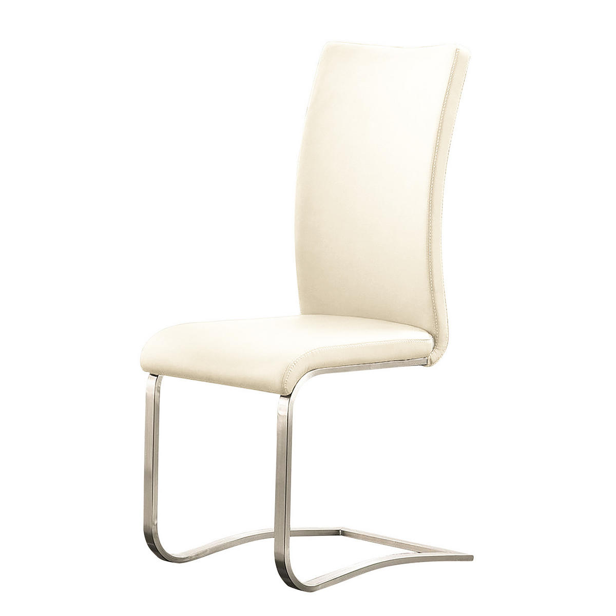FREISCHWINGER - Edelstahlfarben/Creme, Leder/Metall (43/103/52cm) - home24