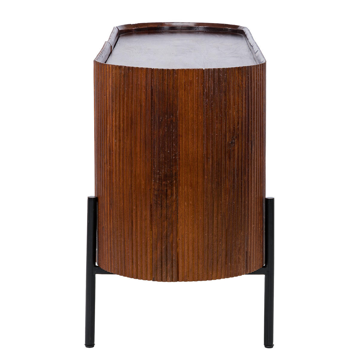 MASSIVES SIDEBOARD - Mango - Schwarz/Braun, Holz/Metall (150/75/45cm) - home24