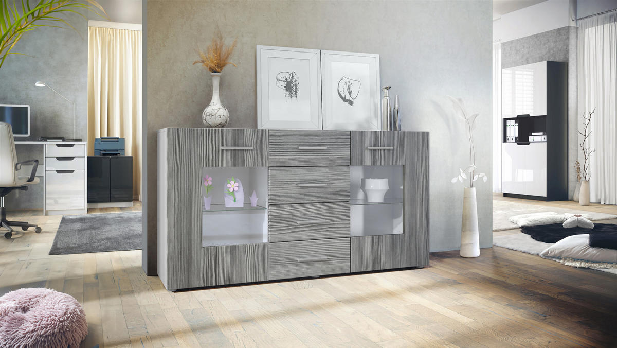 SIDEBOARD Noah Avola-Anthrazit - Anthrazit, Holzwerkstoff (139/72/35cm) - Vladon