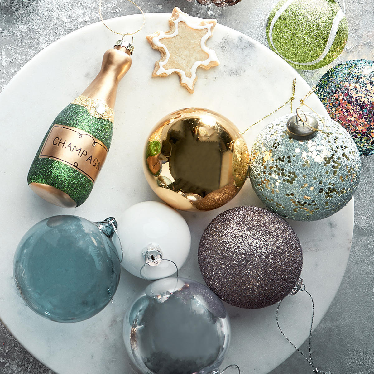 BAUMANHÄNGER HANG ON Champagner - Grün, Glas (5/15/5cm) - Butlers