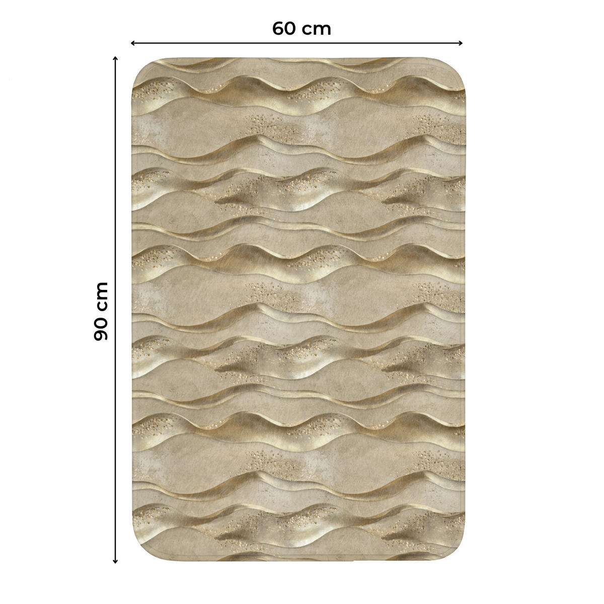 WC PŘEDLOŽKA Vlny - vzor - zlaté 60x90 cm - barva mosazi, textil/plast (60/1cm) - OnlyWow