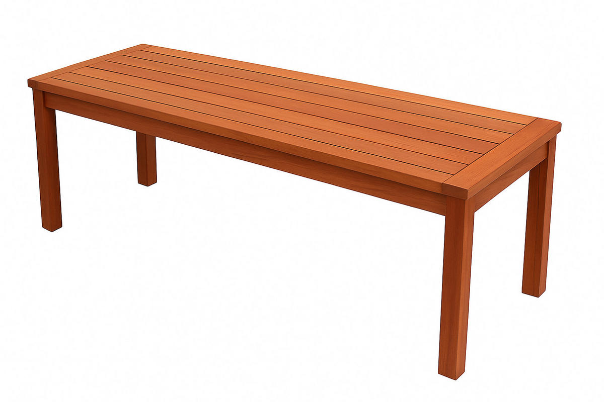 HOCKERBANK Solano 120 cm - 2-Sitzer - Eukalyptus - Braun, Holz (120/45/40cm) - TPFGarden