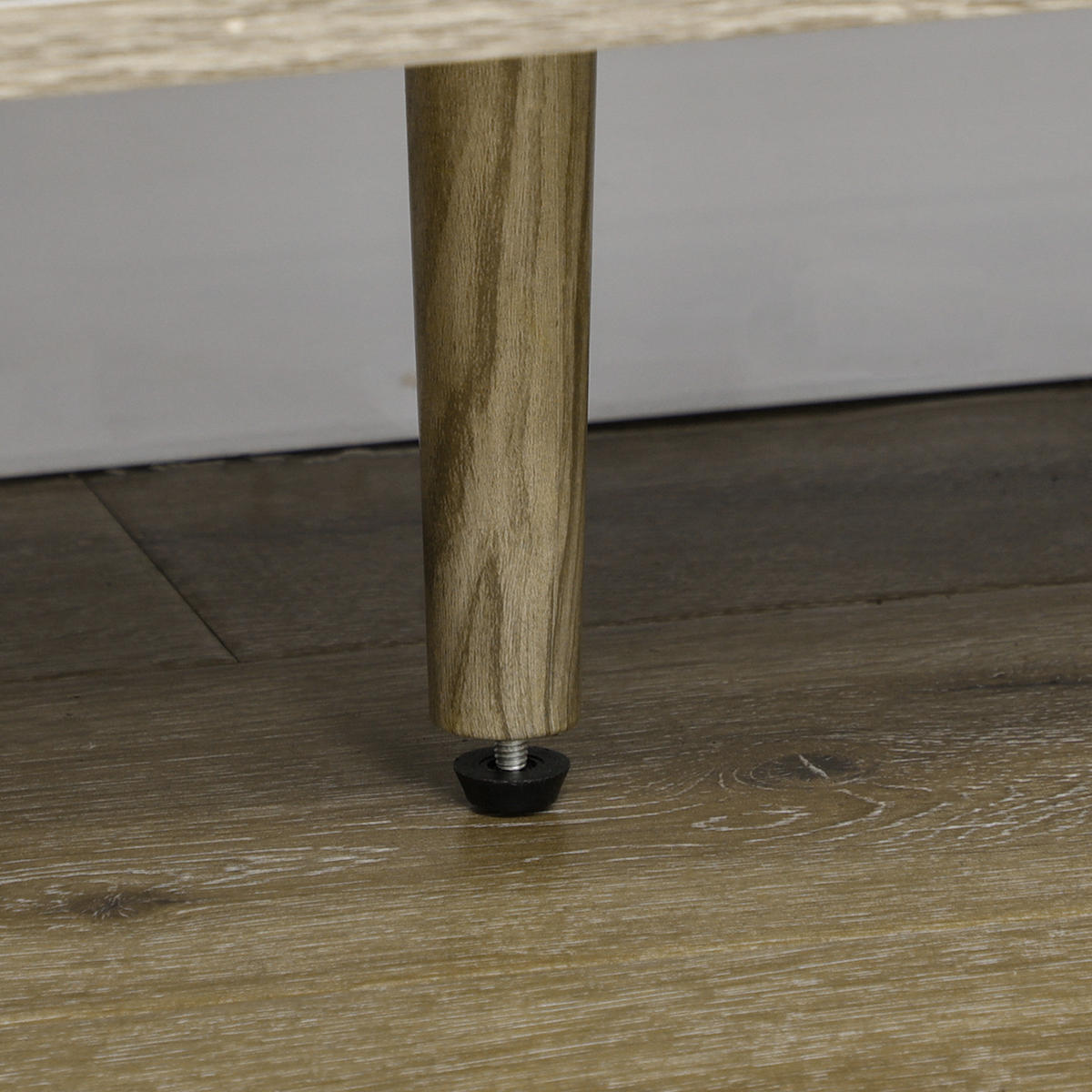 SIDEBOARD DE-11132 Chevron-Muster, 4 Türen Weiß/Grau - Grau, Holzwerkstoff (120/77.4/35cm) - ComfortXL