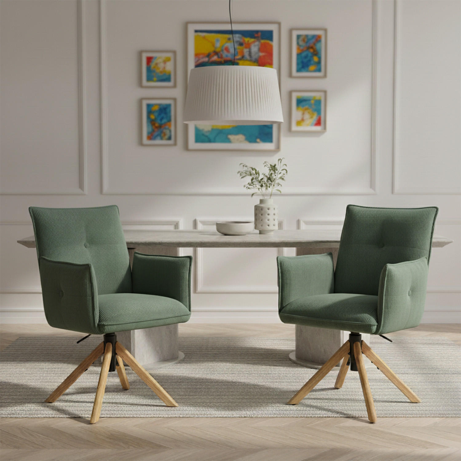 Thumbnail - Dubi Möbel Bürostuhl, Grün, Textil, 60x89x63 cm, Arbeitszimmer, Besucherstühle