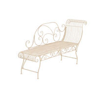 GARTENBANK Sizon Metall Beige 156x46x78cm Gartenliege - Beige, Metall (156/78/46cm) - DELUKE