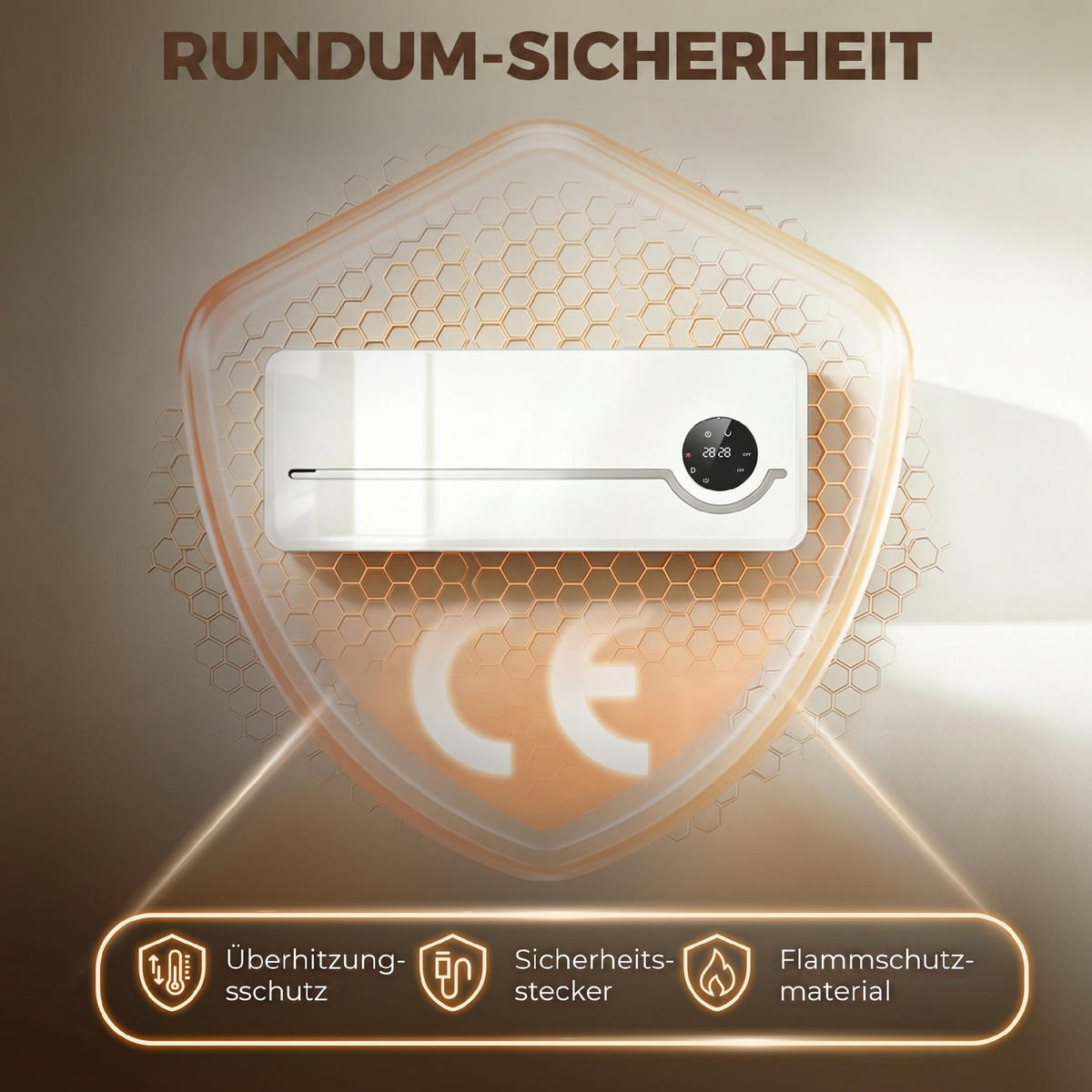 WANDHEIZGERÄT Kunststoff Weiß - Weiß, Kunststoff (18.6/12.9/50cm) - HOMCOM