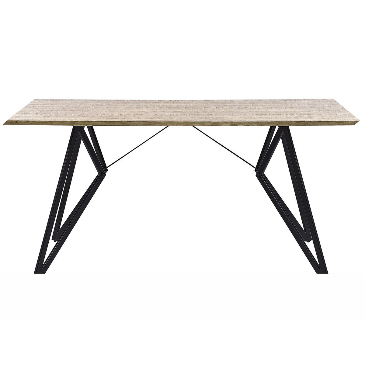 ESSTISCH 160/90/76 cm Hellbraun, Schwarz Rechteckig Buscot - Hellbraun, Holzwerkstoff (160/90/76cm) - Beliani