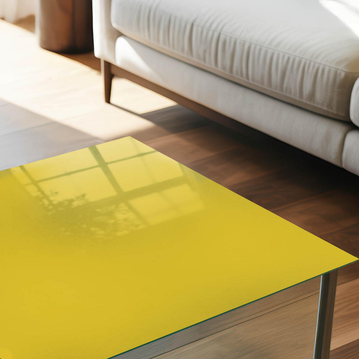 GLASPLATTE 80x60 cm – Intensives Gelb - Braun, Glas (0.4/80/60cm) - ArtPrintCave
