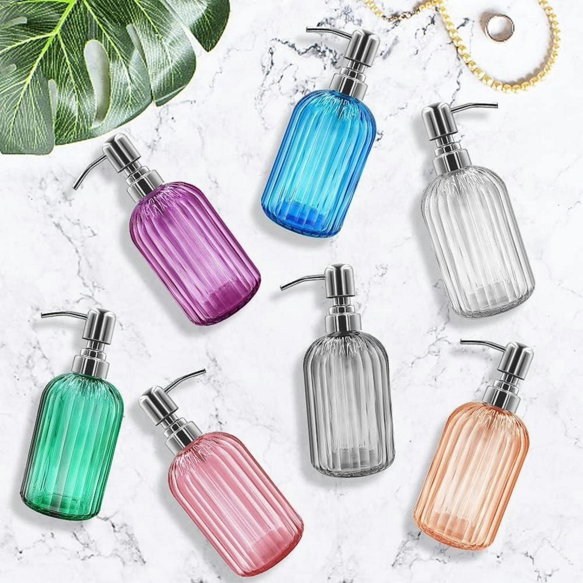 SEIFENSPENDER Glas mit Edelstahlpumpe Transparent - Transparent, Glas (6.6/18.5/6.6cm)