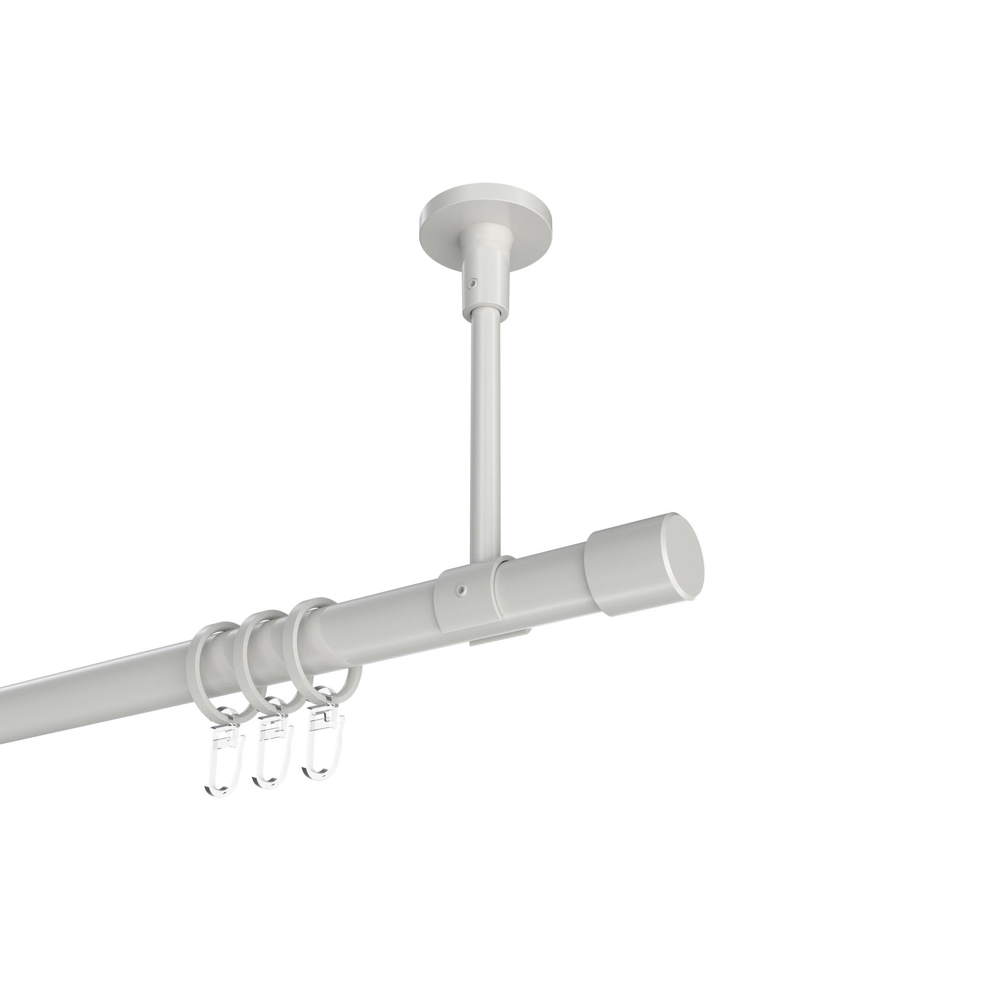 GARDINENSTANGEN-SET Sonette Santo 100 cm, 1-läufig, 20 mm Ø Weiß - Weiß, Metall (100cm) - INTERDECO